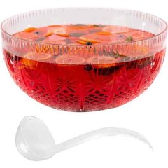 12 Quart Elegant Crystal Clear Premium Heavyweight Punch Bowl Party & Wedding