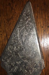 Ornate Silver Wedding Cake Server Elles Italy. Serrated edges. High shine.