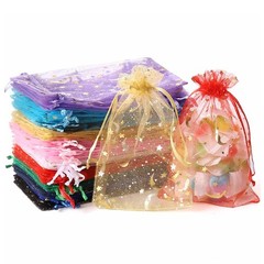 Star And Moon Organza Bags Jewellery Pouch Gift Bags Candy Packaging Bag 6 Sizes