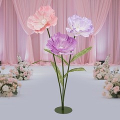 3 Heads Giant Artificial Flowers Wedding Artificial Flower Decoration Stand 29cm