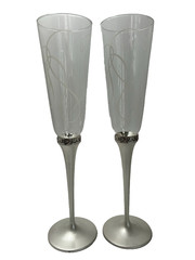 Mikasa «Love Story» Heart Shape Silver Plated Flutes Wedding / Special Occasion