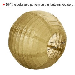 6pcs 10 Inch Folding Hanging Paper Lanterns Medium Lampshade Gold
