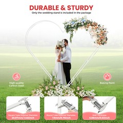 Metal Heart Shaped Wedding Arch Backdrop Stand White for Wedding Ceremony Decor!