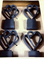 Pottery Barn Interlocking Hearts Place Card Holders Set/4 Black NEW in Box