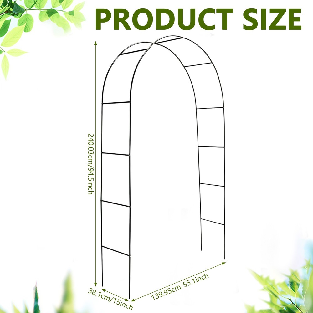 7.9′ Metal Garden Arch Wedding Arbor Outdoor Indoor Chrismas Decor Plant Support