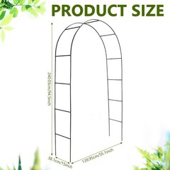 7.9′ Metal Garden Arch Wedding Arbor Outdoor Indoor Chrismas Decor Plant Support