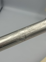 Vintage Silver Pewter Engraved Marriage Certificate Scroll Holder Tube In Box