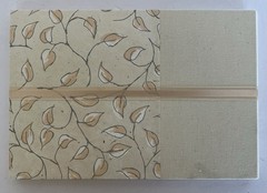 Rag & Bone Bindery Handbound Guest Book Leaf Vine Pattern Cream Linen 20 Pages