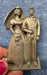 Older Pewter Bride and Groom 3″ tall by Creed – Perfect for Anniversary