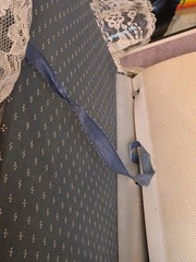 VTG Blue Floral Fabric Lace Photo Album Cottagecore Shabby Chic Slip-In Pages