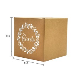 KALEFO Kraft Card Box Wedding Favors 8 inches x 8 x 8 inches, Brown