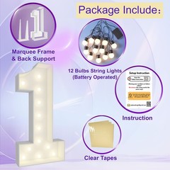 4FT Marquee Light Up Letters N, Big Letter for Baby 4 Feet, N