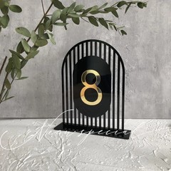 Wedding Arch Table Numbers Acrylic 3D Gold Mirror Table Signs Party Event Decor
