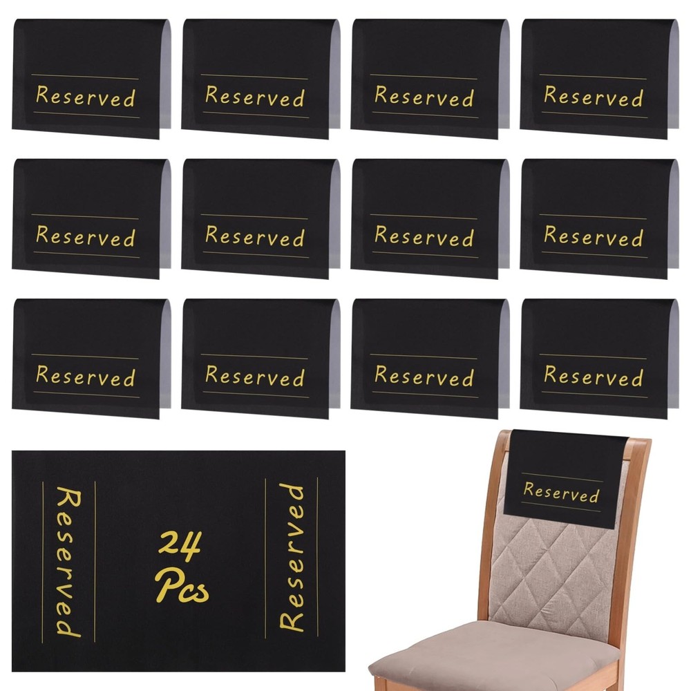 24 Pcs Reserved Chair Signs, Church Pew Reserved Seating Placeholders, Reserv…