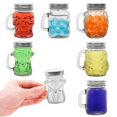 6 Pcs 4 oz Mini Mason Jar Mugs Mason Jar Mugs with Handles and Lids Small