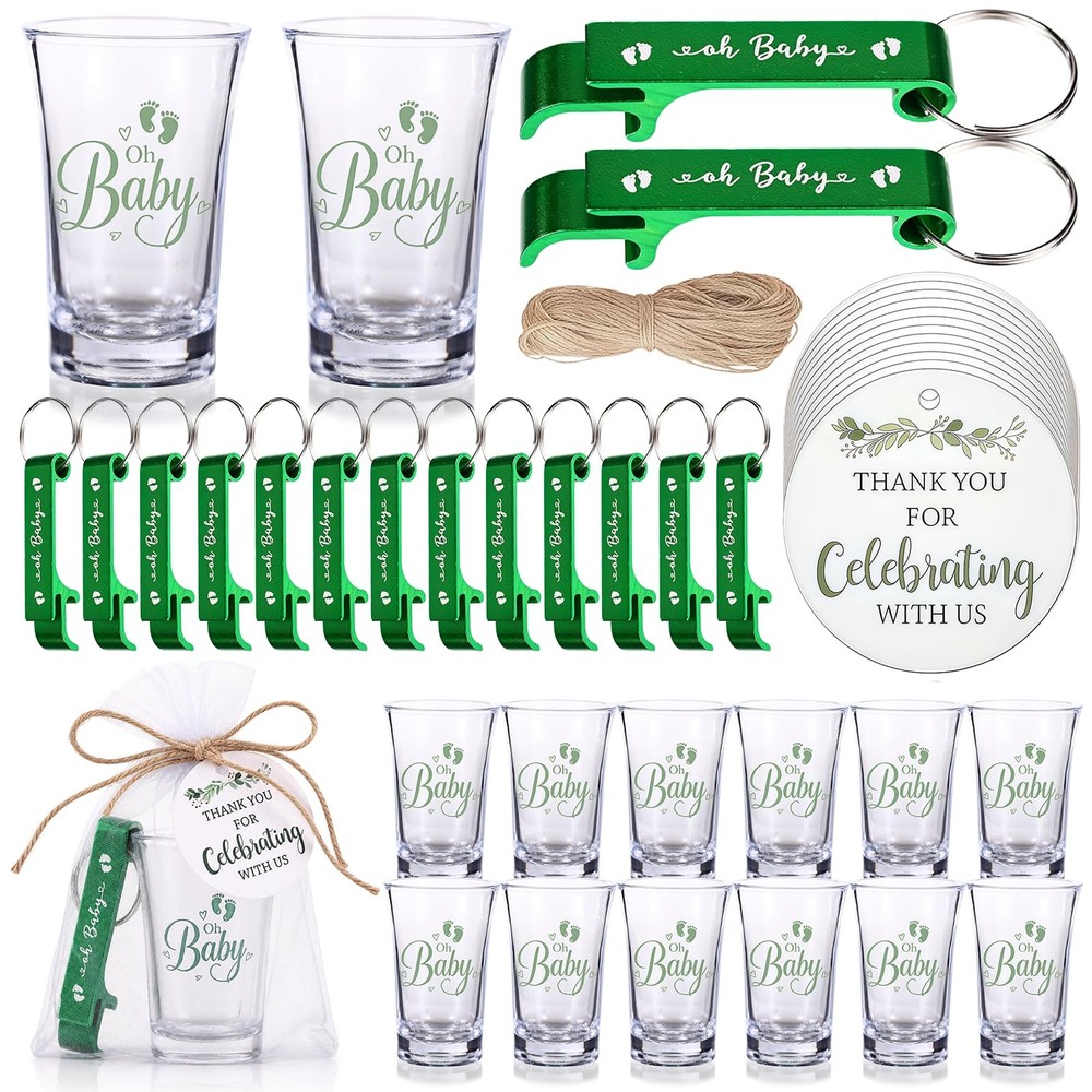 MEPIG 25 Set Baby Shower Favors for 25 Guests, Oh Shot Glasses