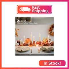 Glasseam Glass Tapered Candlestick Holders: Amber Ribbed Set of 2 for Table Cent