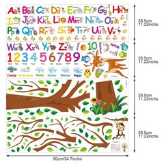 Pajean 4 Sheets Alphabet & Number Wall Decals for Kids Numbers Learning Child…