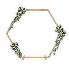 Strong 96″ Large Flower Balloon Hexagon Arch Wood Background Wedding Stand Decor