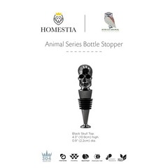 Homestia Skull Wine Stopper, Bottle Stopper Saver, m, Black