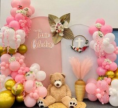 Pink and Gold Balloons Set, 50pcs 12 inch White Latex