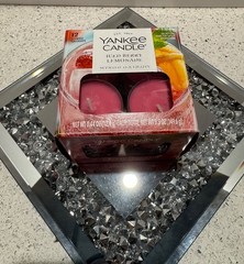 MIKASA GENUINE CRYSTAL VOTIVE Candle Holder with YANKEE CANDLE Tea Light Candles
