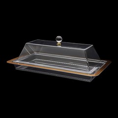 Acrylic Wedding Cake Display Plate Cookies Deserts Stand Serving Tray with Lid
