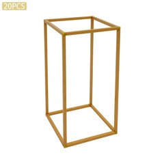 Gold 20 PCS Geometric Flower Stand For Wedding, Flower Stand 8.27*8.27*15.75in