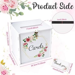 PVC White Wedding Card Box with Lock, DIY Gift Card Box for Wedding Reception…
