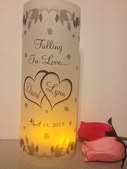 10 Personalized Fall Leaf Wedding Anniversary Vellum Luminaries Centerpieces