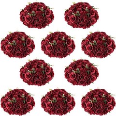Flower Balls for Wedding Centrepieces – 10 Pcs 15.7 inch Diam Large Burgundy