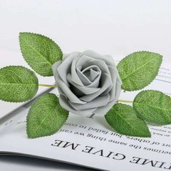 50pcs Blue White Artificial Flowers Foam Roses Decoration DIY for Wedding Party