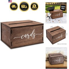 Wooden Wedding Card Box with Slot and Lid | Graduation Card Box for Party 202…