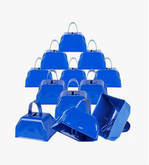 12 Blue Metal Cowbells Noise Makers 3″ Wedding Sports Party Bells