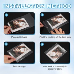 100 Pack Acid-Free Crystal Clear Sleeves 6.7×4.7 Inch Resealable Photo Sleeves