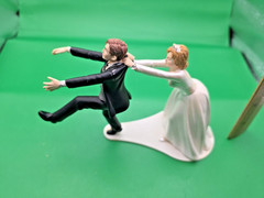 Humorous Wedding Figurine Cake Topper Reluctant Groom