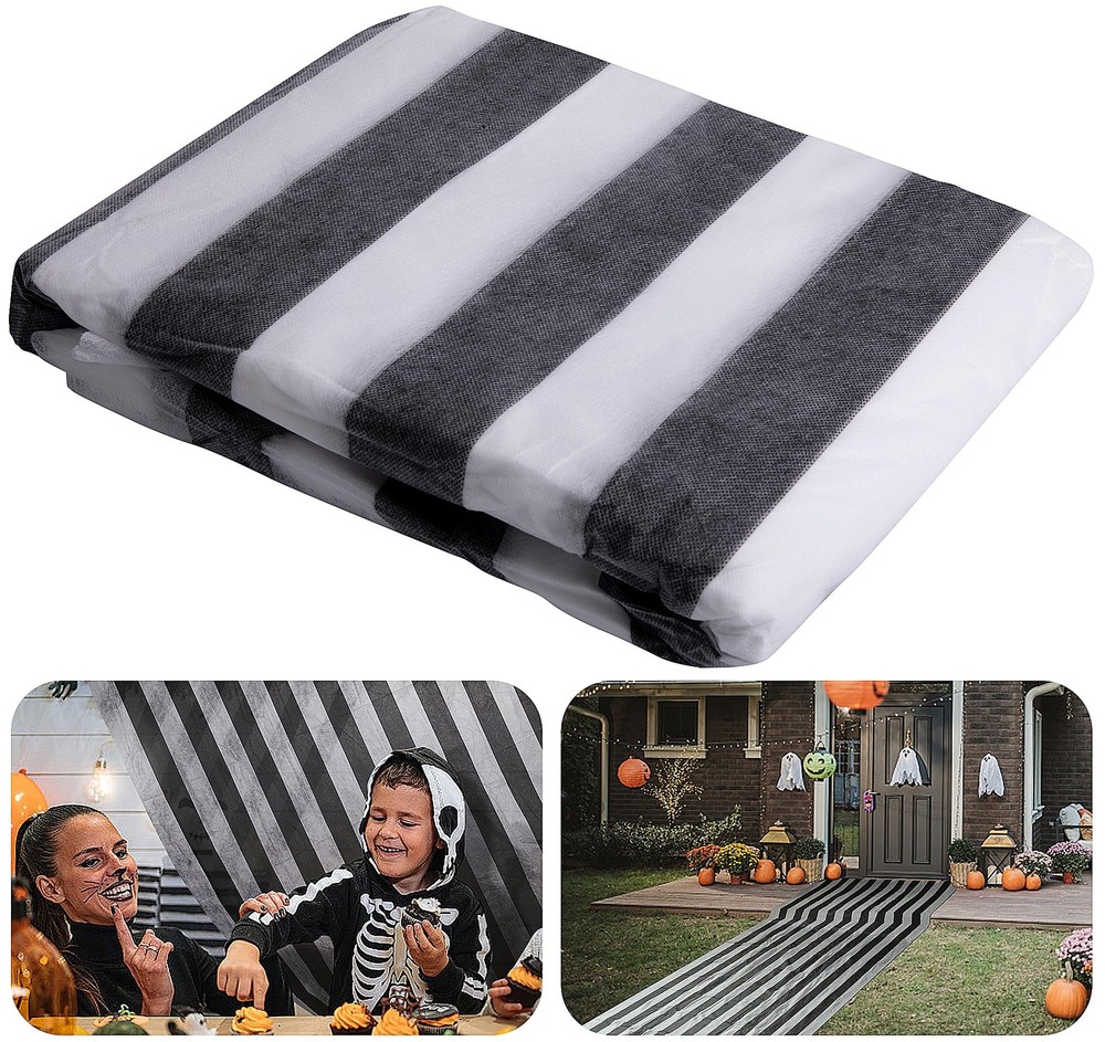 33×3.3 ft Black and White Striped Gossamer Roll Halloween Sheer Gossamer Stri…