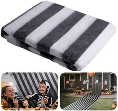 33×3.3 ft Black and White Striped Gossamer Roll Halloween Sheer Gossamer Stri…