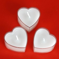 12 pcs 2″ White Heart Votive Tealight Candles Wedding Party Centerpieces Sale
