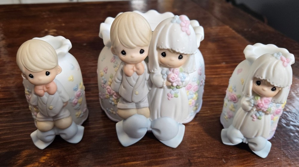 Precious Moments Wedding Unity Candle Set 848891 & 848883 2000