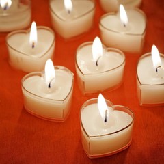 12 pcs 2″ White Heart Votive Tealight Candles Wedding Party Centerpieces Sale