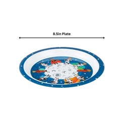 Colorfull Plates 3 Piece Kids Dinnerware Set Space Themed Bpa-Free Melamine