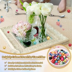 150 Pcs Pearl Bead for Vase Filler, 20/14/10mm Floating Beads(Orange)