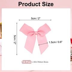 12Pcs Mini Grosgrain Ribbon Bow 2″ Self Adhesive Flower Bows Dark Pink