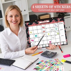 Lateefah Desk Calendar 2025, Large 12» x 17» Desk Calendar 2025-2026, 18 Mo…