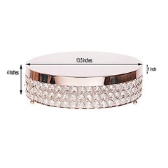 1 Tier ROSE GOLD METAL 13.5″ Cake Stand Crystal Beads Cupcake Wedding Dessert