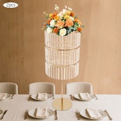 3-tier Flower Display Stand With Pendants Wedding Floral Holder Decoration Rack