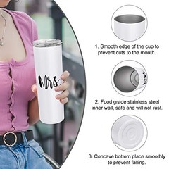 Mr and Mrs Gift Set, Mr and Mrs Stainless Steel Insulated 1 Black and White