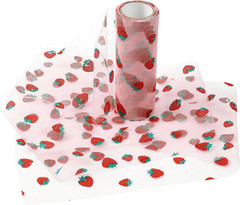 6″ X10 Yards (30 Feet) Strawberry Tulle Rolls for DIY Crafts, Baby Shower, Birth
