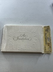 BRIDAL WEDDING SHOWER PARTY INVITATION Embossed Ambassador Hallmark Vintage Gold